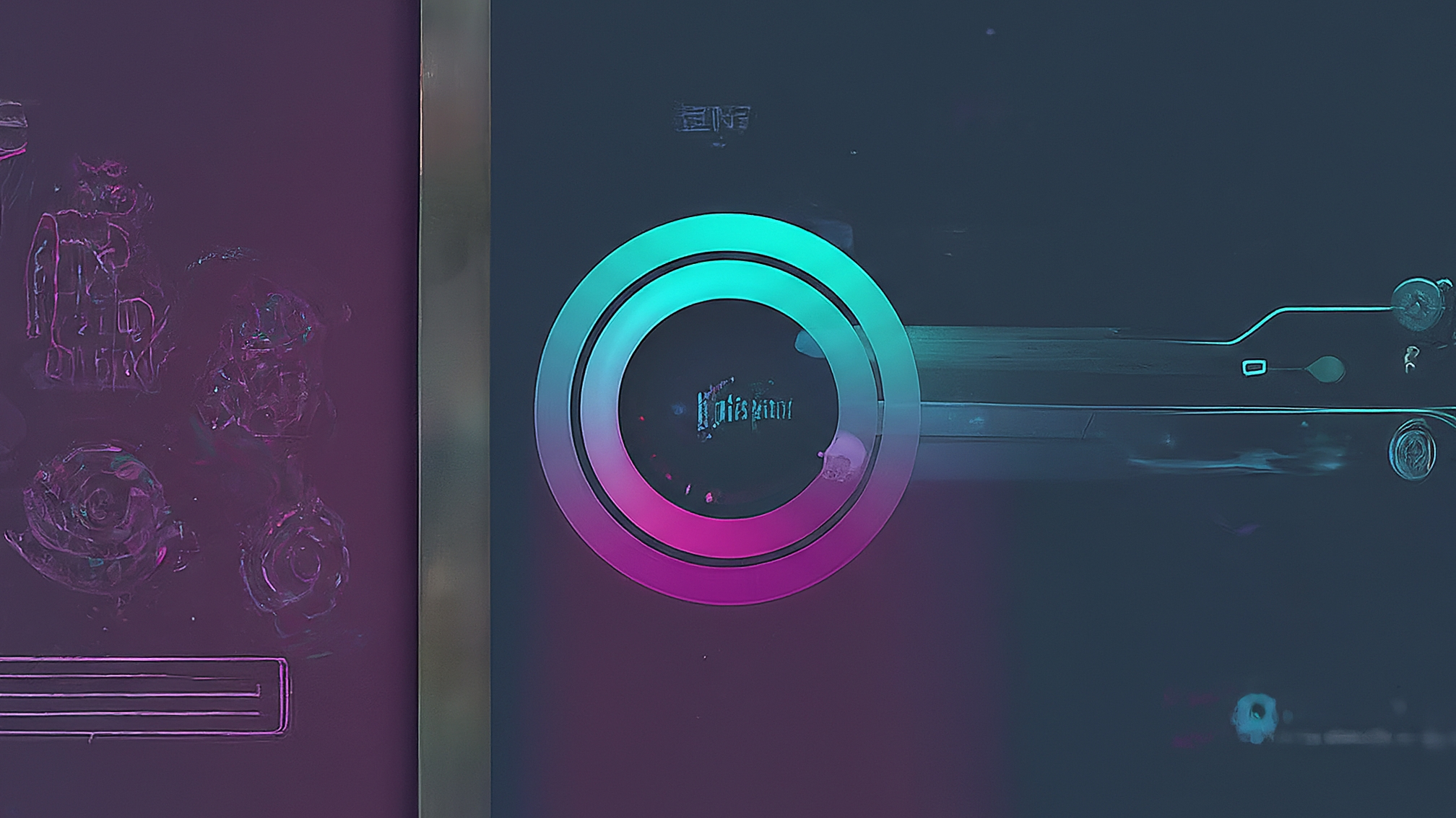 Clean graphic about risk control tips, abstract control elements, blue and purple colors